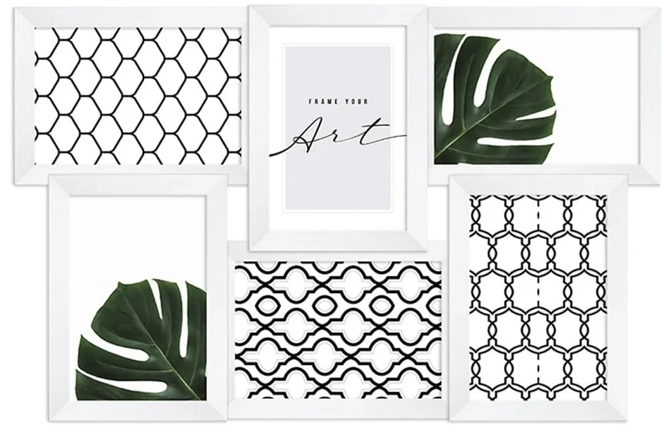 Ramă foto albă de perete din plastic 48x32 cm