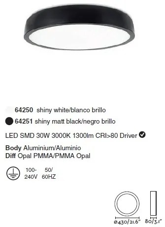 Plafoniera design modern Cocotte-S alba 43cm 64250