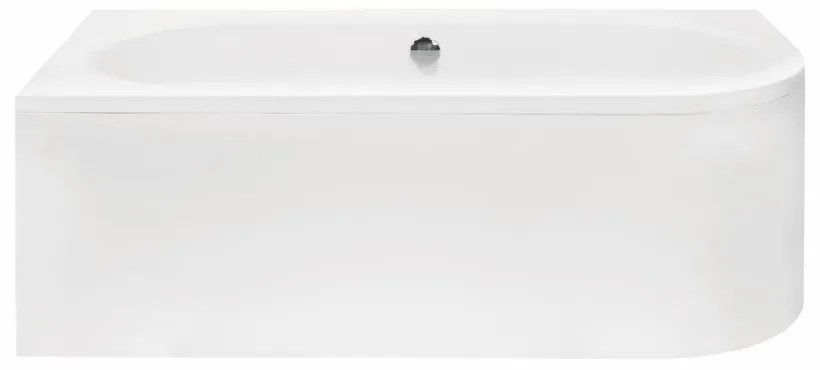 Cada baie asimetrica alba, acril, 150 x 75 cm, orientare stanga, Besco Avita 1500x750 mm, Stanga