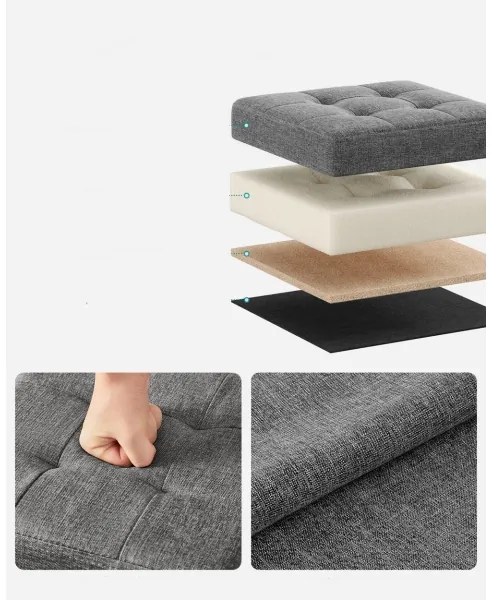 Taburet SULTAN, 30 x 30 cm, gri