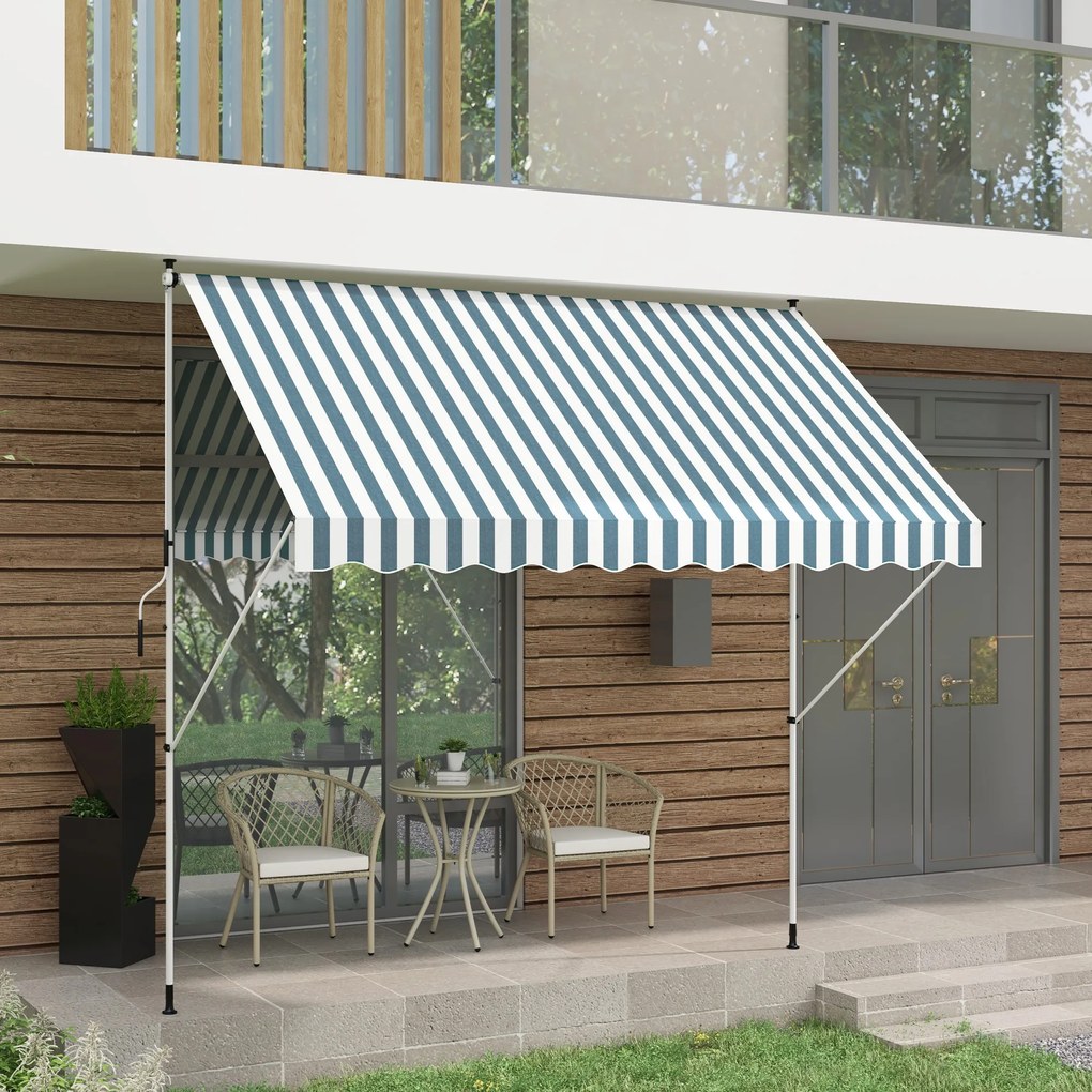 Outsunny Set Mobilier de Grădină din Ratan PE, Set Bistro 3 Piese cu Masă de Sticlă și Perne Moi, Mobilier de Conversație | Aosom Romania