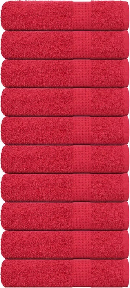vidaXL Prosoape de duș, FROGN, 10 buc., roșu, 70x140 cm, 360 g/m²