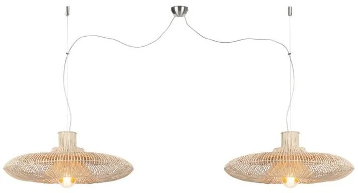 Lustra realizata manual din rattan, material natural, durabil si ecologic Kalahari L duble KALAHARI/70/H2/N