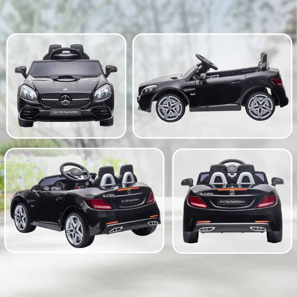 AIYAPLAY Mașină Electrică pentru Copii 3-6 Ani cu 2 Motoare, Telecomandă și Design Sportiv, Dimensiuni 107x62,5x44 cm, Negru | Aosom Romania