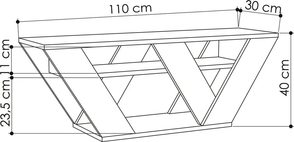 Comoda TV, Hanah Home, Pipralla, 110x40x30 cm, Marmura Carrara