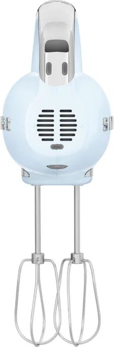 Mixer manual SMEG 50's Style HMF01PBEU, 250 W, 9 viteze, Functie Turbo, Afisaj LED, Timer, Accesorii, Albastru
