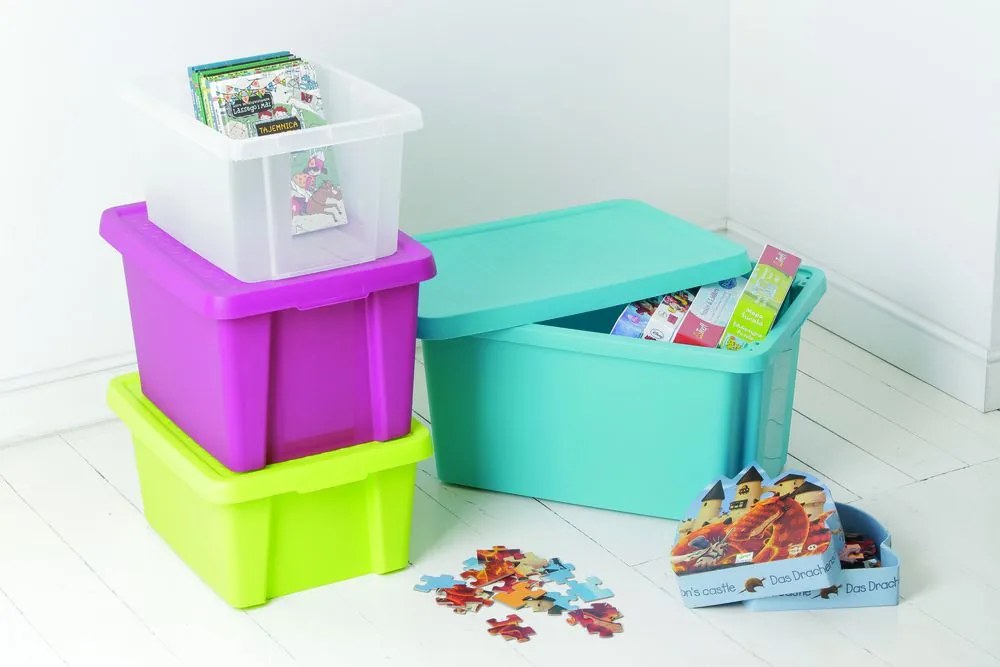 Cutie de depozitare cu capac CURVER, 16L, verde
