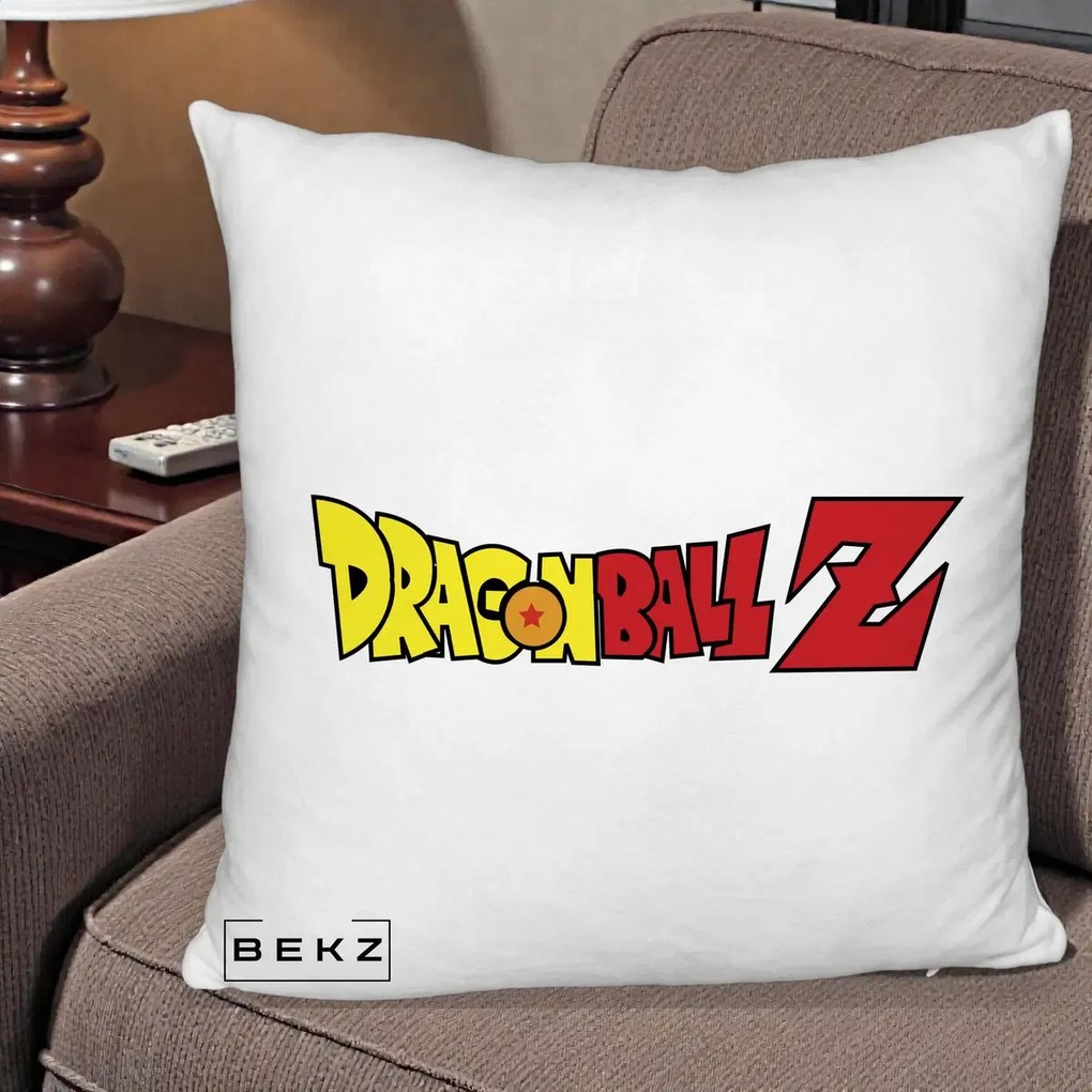 Perna Personalizata Dragon Ball Z Clasic, 40x40 cm, Alb Pufos, Husa Detasabila, Perna Inclusa, BEKZ®