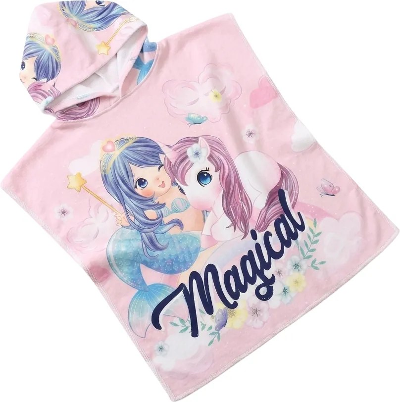 Poncho de copii MAGICAL roz