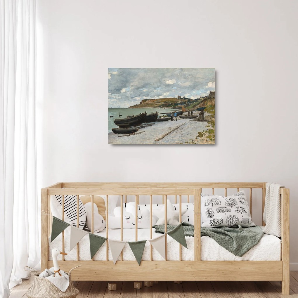 Tablou pe sticlă - Claude Monet, Sainte Adresse, reproducere (70x50 cm)