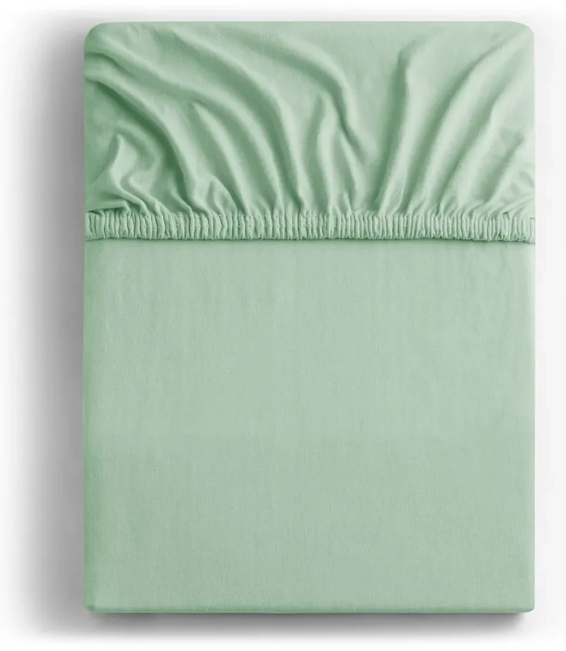Cearceaf verde deschis din jerseu cu elastic 200x200 cm Amber – Restilo