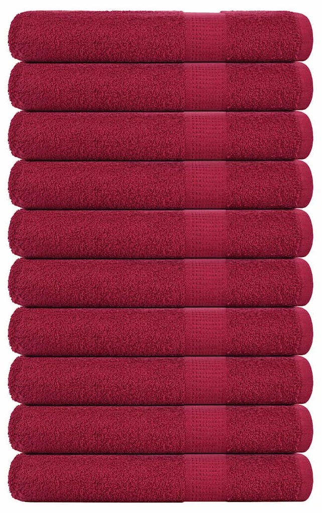 vidaXL Prosoape pentru saună 10 buc Bordeaux 360 g/m² 100% bumbac
