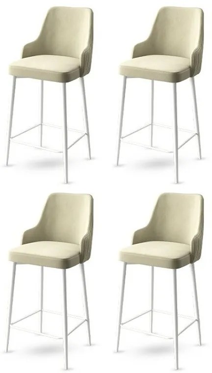 Set de scaune de bar Enox Cream and White, 4buc., 4 buc
