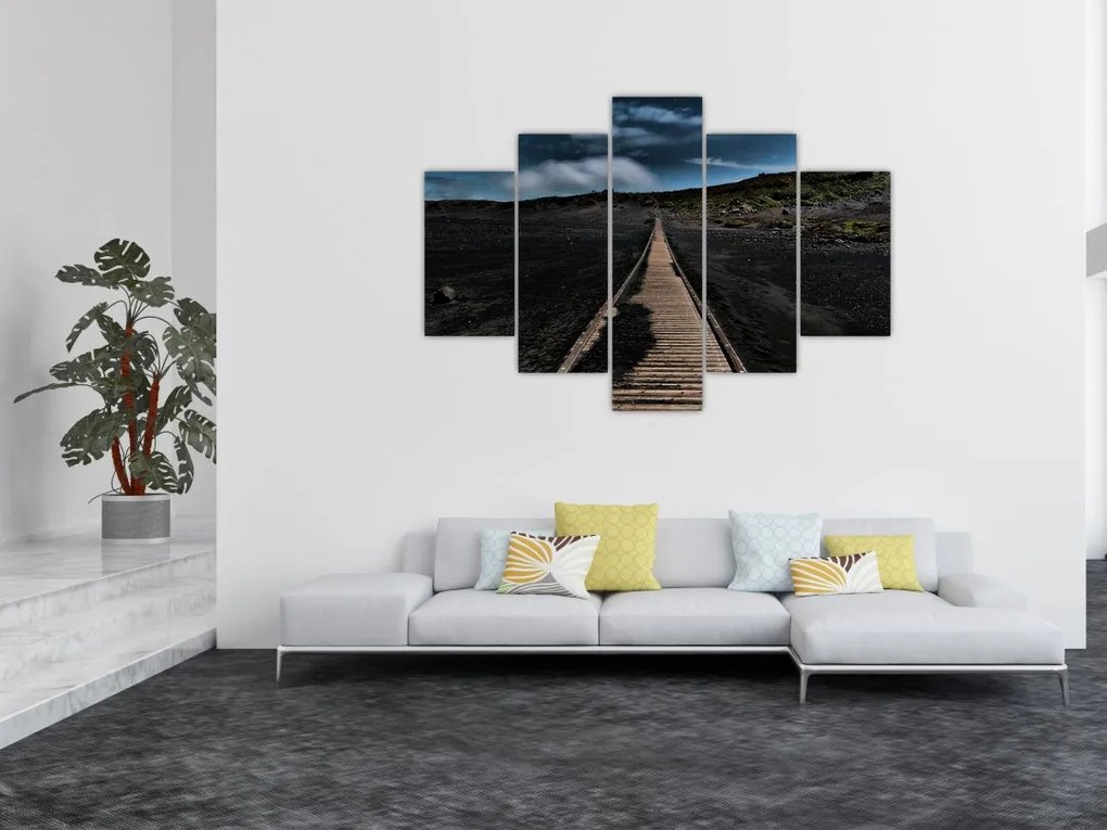 Tablou drumul de lemn în amurg (150x105 cm)