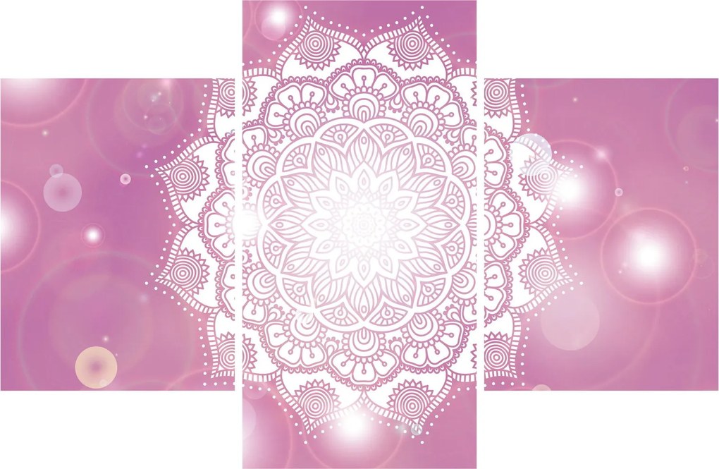 Tablou - Mandala pe fundal roz (90x60 cm)