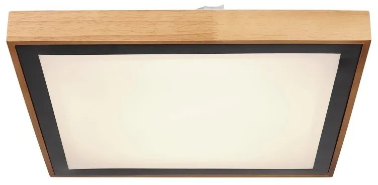 Plafoniera LED cu aspect lemn design modern Bruno maro 39x39cm 24W