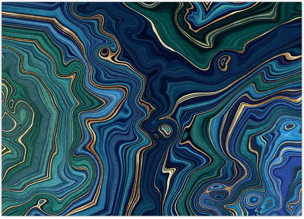 Tablou - Marmură verde- albastru (70x50 cm)