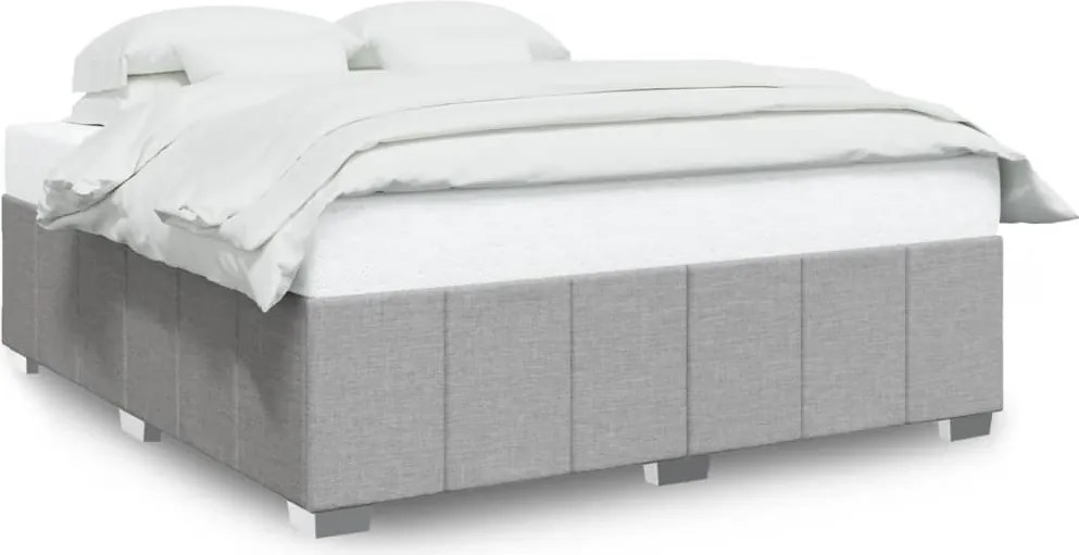 vidaXL Cadru de pat fără saltea, gri deschis, 200x200 cm, textil