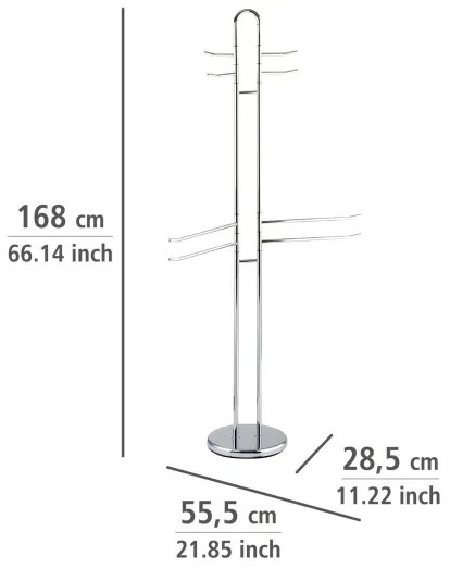 WENKO 15581100 - Suport pentru prosoape PALERMO, 55,5 x 168 cm, crom lucios