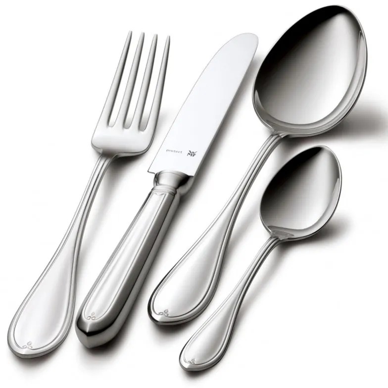Set tacamuri WMF Premiere, 30 piese, Cromargan Protect, Rezistent la acid si coroziune, Otel inoxidabil 18/10, Argintiu