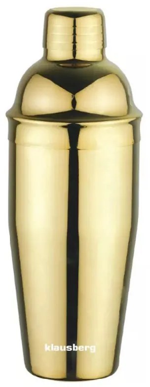 Shaker pentru cocktailuri Klausberg KB 7649, 750 ml, cu finisaj oglindă, auriu