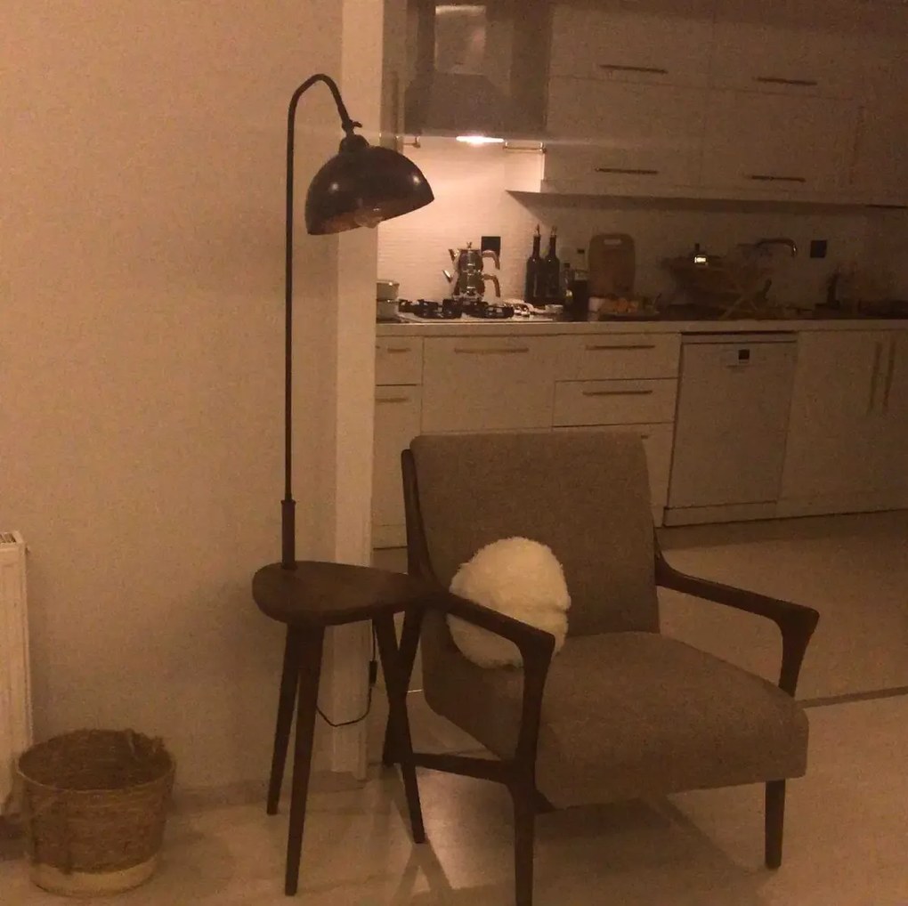 Masuta cu lampadar Decora Homs, negru,Seria lx, 40004