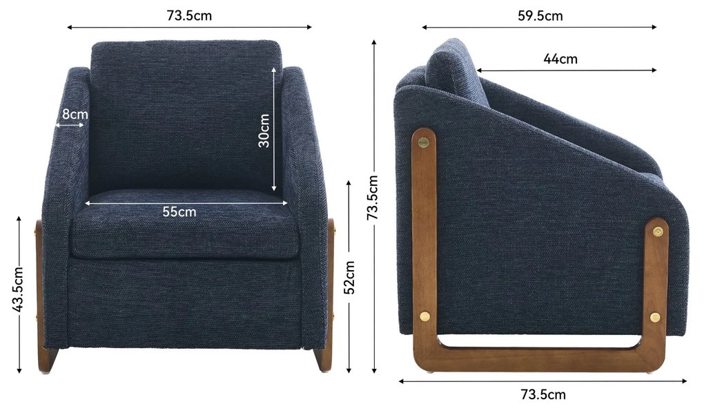 Scaun modern de accent pentru living, Albastru | Aosom Romania