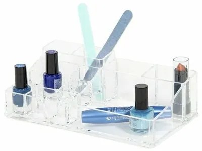 Organizator de cosmetice transparent Compactor, 14 compartimente