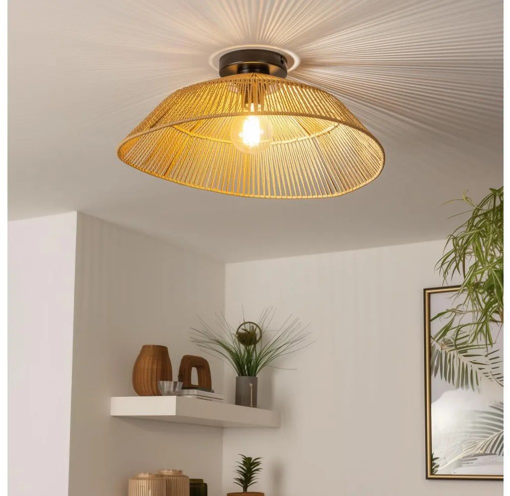 Brilagi - Lustră aplicată LED CERIA BOHO 1xE27/40W/230V Ø 50 cm maro