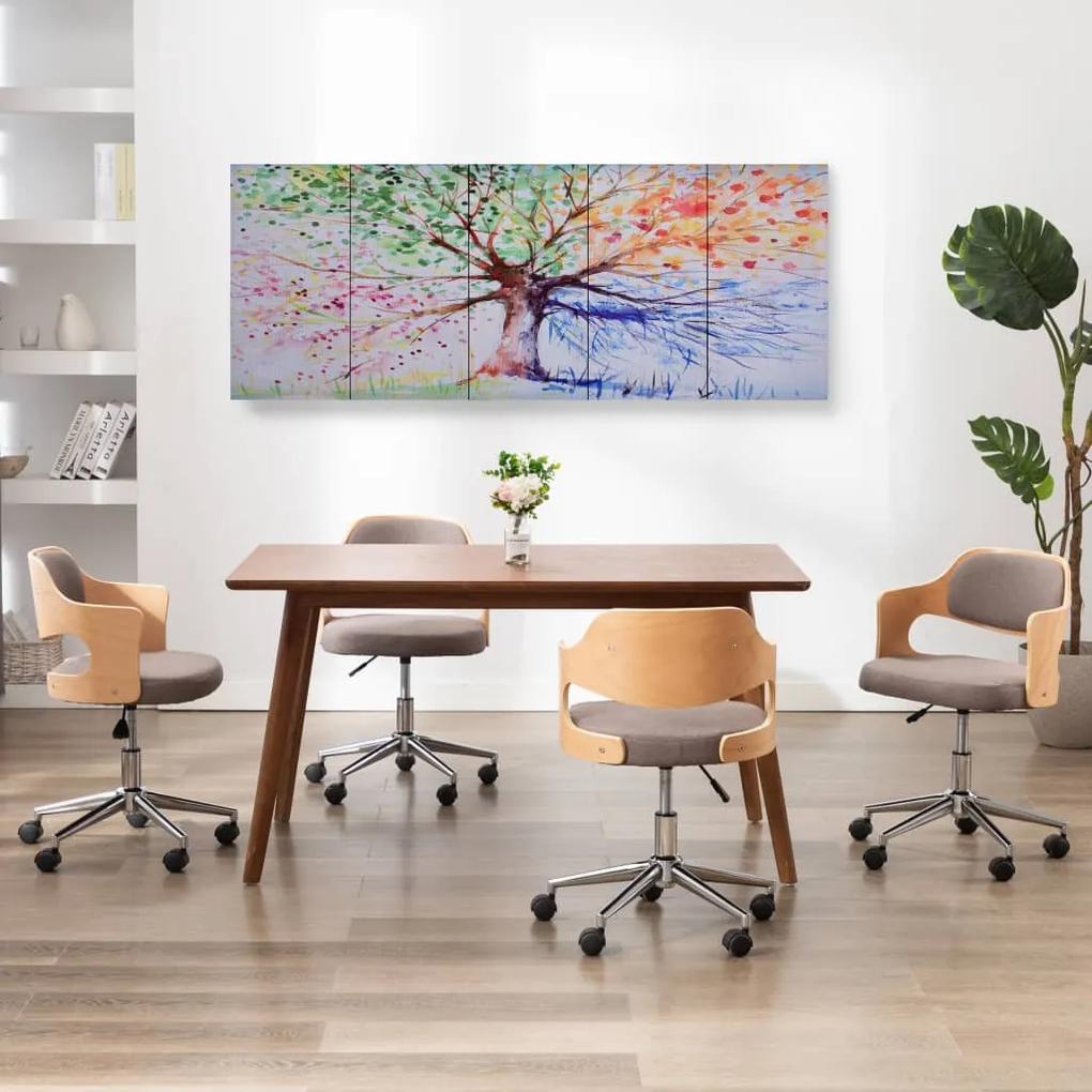 vidaXL Set tablouri din pânză, copac in ploaie, multicolor, 200x80 cm