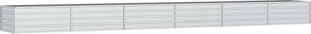 vidaXL Strat înălțat de grădină argintiu 600x80x45 cm oțel galvanizat