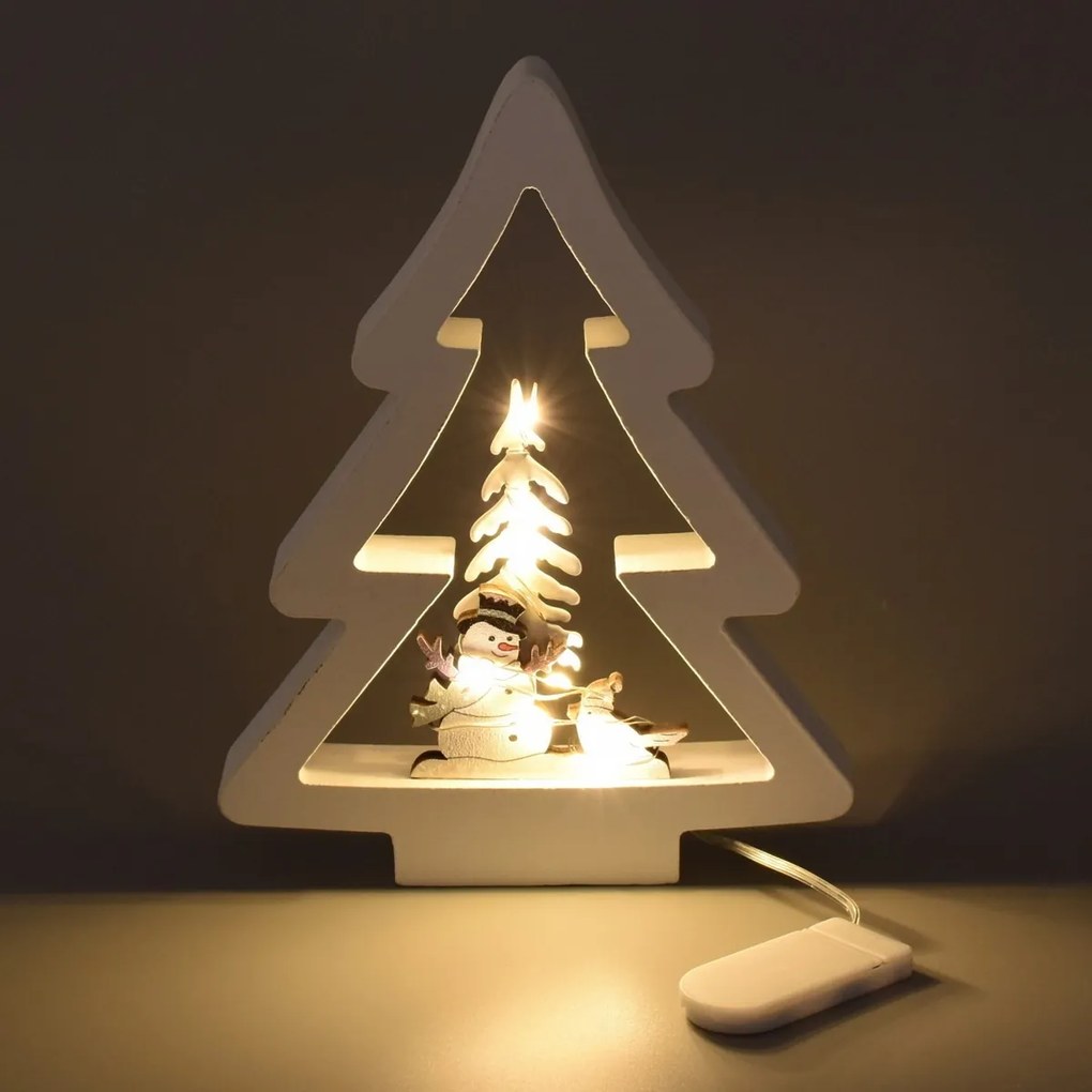 Decorațiuni LED de Crăciun Pom de Crăciun, 14,5 x 19 cm, alb cald