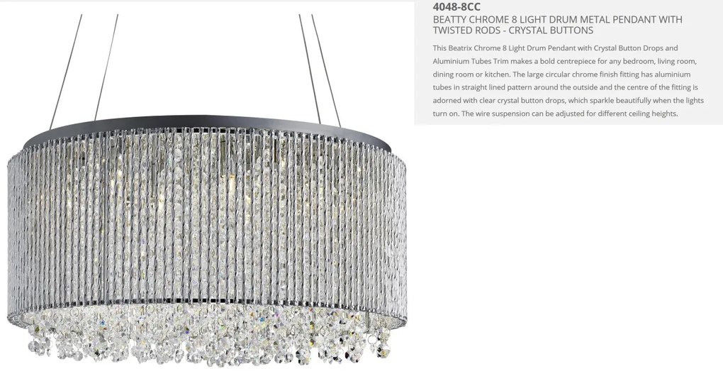 Lustra eleganta design modern Beatty 4048-8CC SRT