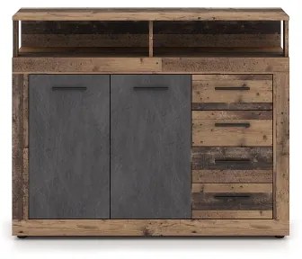 Comodă RUNA, maro închis/antracit