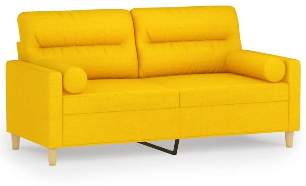 3152988 vidaXL Canapea 2 locuri cu perne&pernuțe galben deschis 140 cm textil