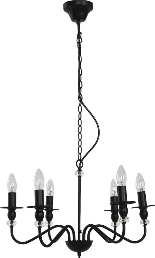 Candelabru din metal, negru, cu 6 brațe, 46 x 54 cm, „Cayeux”