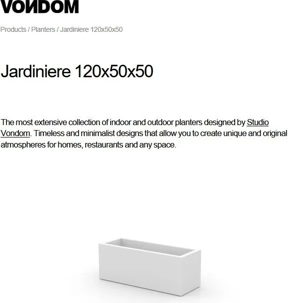 Jardiniera plante design decorativ exterior/interior JARDINIERE 120x50x50cm