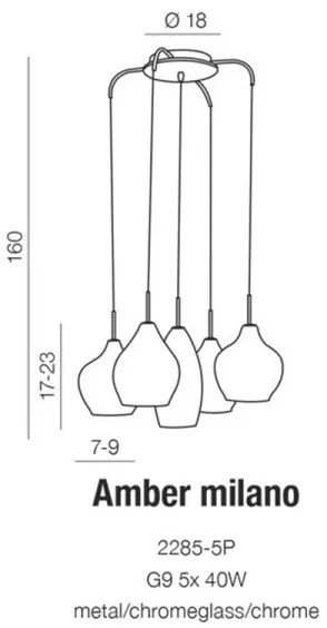 Azzardo AZ3076 - Lustră pe cablu AMBER 5xG9/40W/230V