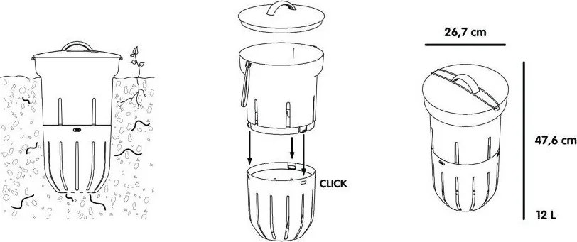 Coș pentru compost teracotă – Plastia