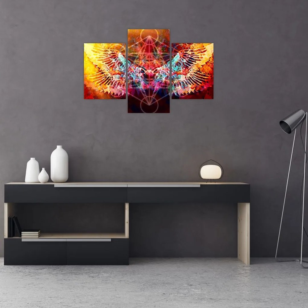 Tablou - Merkaba cu aripi, abstracție (90x60 cm)