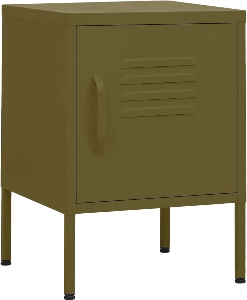 vidaXL Noptieră, verde măsliniu, 35x35x51 cm oțel