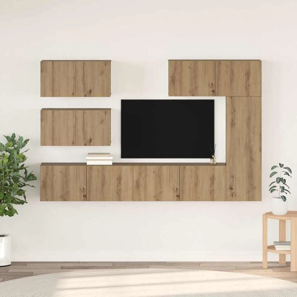 vidaXL Set comodă TV cu raft Altele 6 pcs stejar artizanal 30.5 x 30 x 90 cm