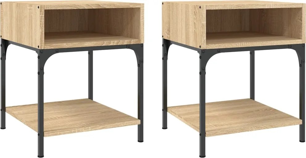 vidaXL Noptiere, 2 buc., stejar sonoma, 40x41x50 cm, lemn compozit