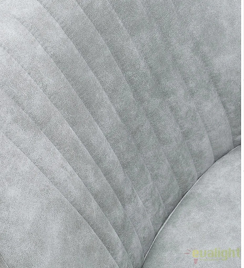 Scaun design industrial vintage cu tapiterie din microfibra, Lucca, gri stone A-38310 VC