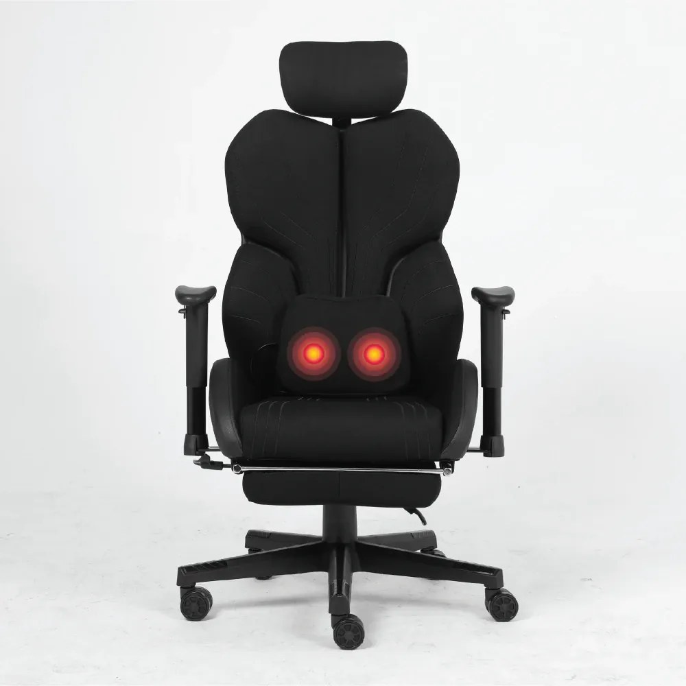 LUMINA X-Motion Relax – Confort Ergonomic cu Masaj Lombar și Relaxare Extinsă, Textil, Negru