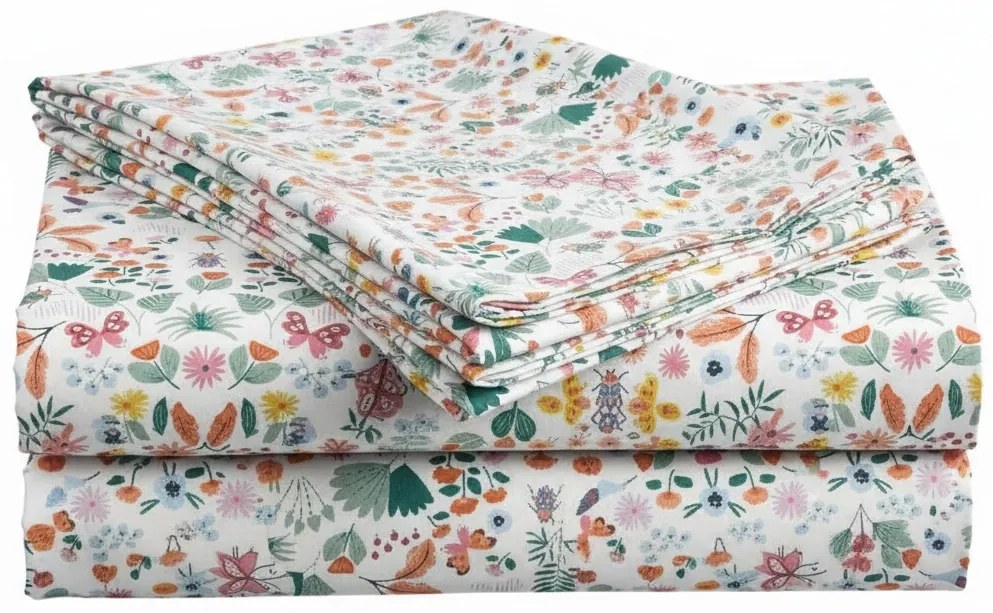 Cearsaf din bumbac pentru patut copii LUNETTA colorat 110x160 cm