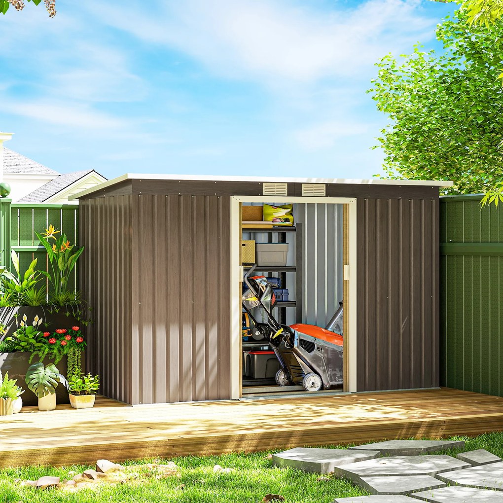 Outsunny Casuta pentru unelte de gradina, 277x130x173cm, verde | Aosom Romania