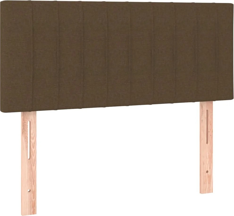 vidaXL Tăblie de pat, maro închis, 100x5x78/88 cm, textil