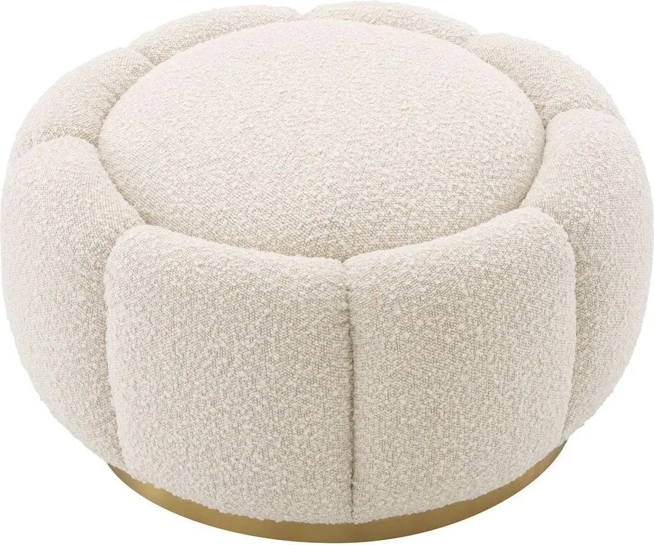 Taburete ottoman design elegant LUX Inger, boucle crem 115620 HZ