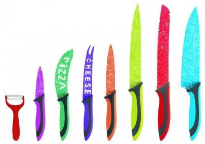 Set cutite inox 8 piese Floria ZLN-1143, Multicolor